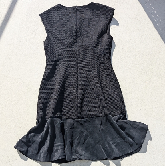 Rebecca Taylor | Stacy Textured Fit & Flair Silky Dress Size 4 Black - Picture 8 of 16